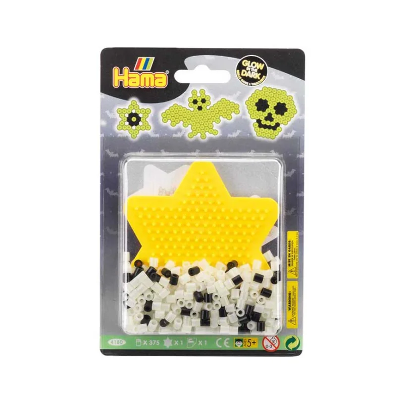 Nová Kolekce Korálky MIDI hama 450 ks set, Svítící ve tmě