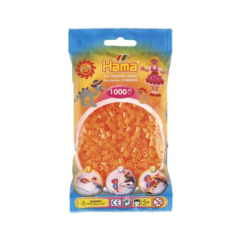 Tovární Cena Korálky MIDI Hama 1 000 ks, neonové, Oranžové