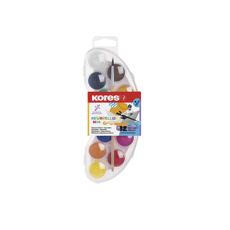 Kup Teď Barvy vodové Kores Akuarellos Mini 25 mm, 12 barev