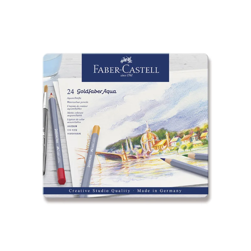 Pastelky umělecké akvarelové Faber-Castell Goldfaber Aqua, 24 ks Víkendová Akce
