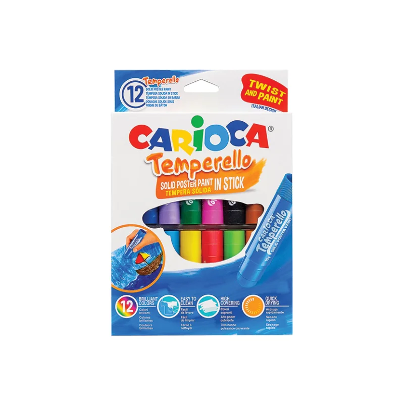 Barvy temperové v tyčince Carioca 12 ks Nejprodávanější