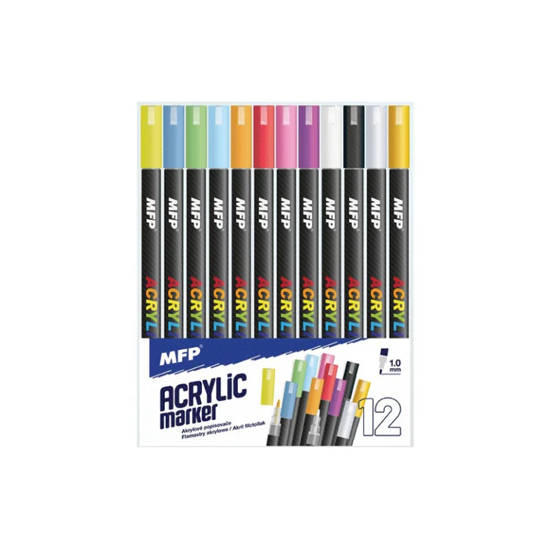 Sleva Popisovače akrylové MFP, hrot 1 mm, 12 ks