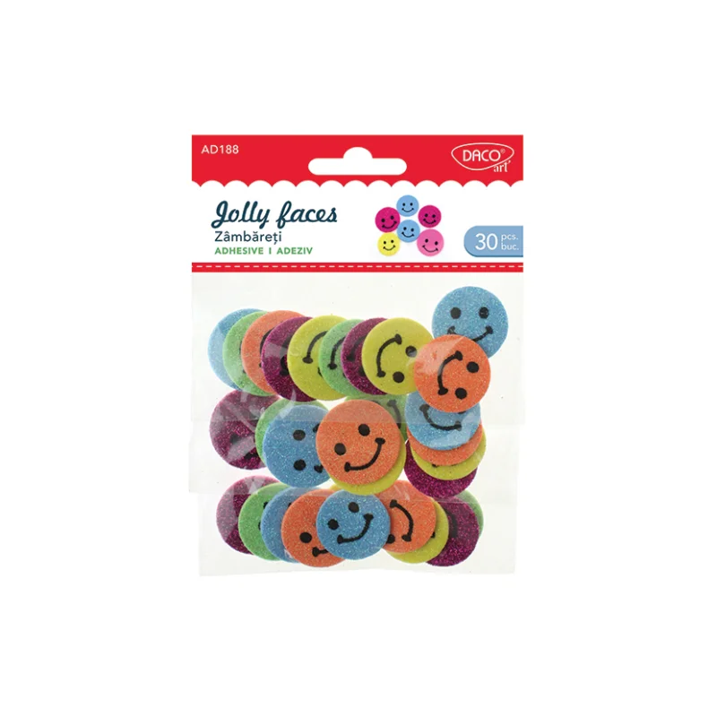 Vrácení Zdarma Výseky pěnové samolepicí třpytivé 30 ks, Smile