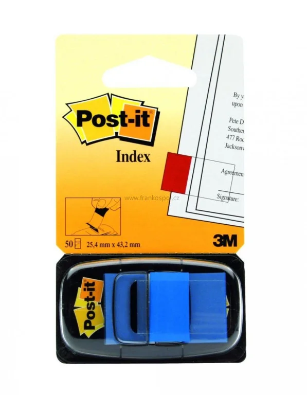 Samolepicí plastové záložky 3M Post-it Index, 43,2 x 25,4 mm, 50 lístků, modré Must-Have