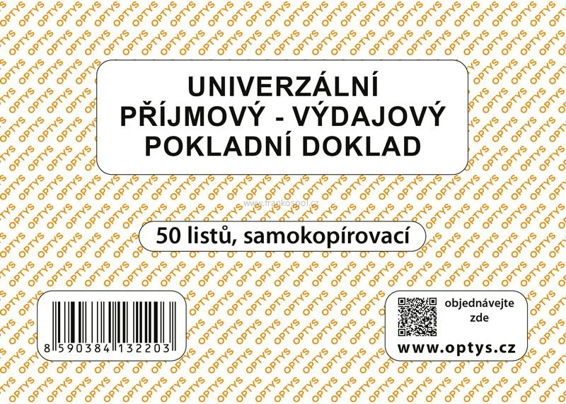Univerzální pokladní doklad A6, samopropisovací, 50 listů Vrácení Zdarma
