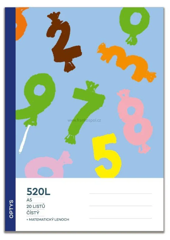 Školní sešit 520 čistý, s integrovaným matematickým lenochem Dokud Zásoby Vydrží