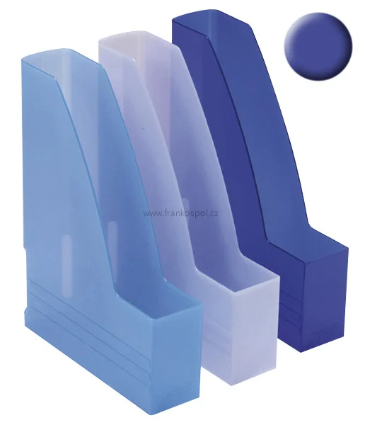 Stojan na časopisy 70 mm, plastový, barevný, matový, tm. modrý Top Prodej