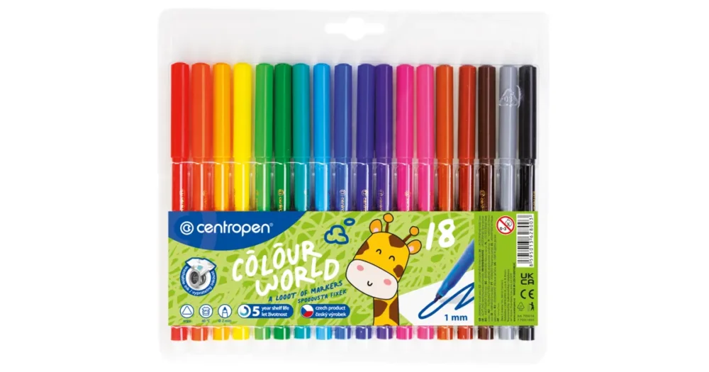 Dětské fixy Centropen Colour World 7550 - sada 18ks Odeslání Ihned
