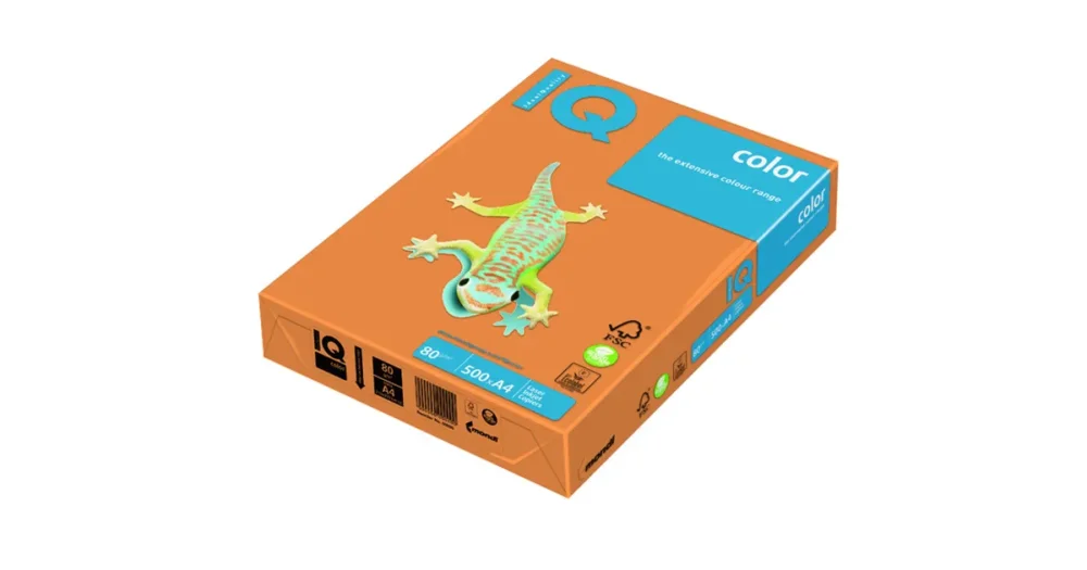 Barevný kancelářský papír A4 80g IQ Color, 500 ls - oranžová pastelová Novinka