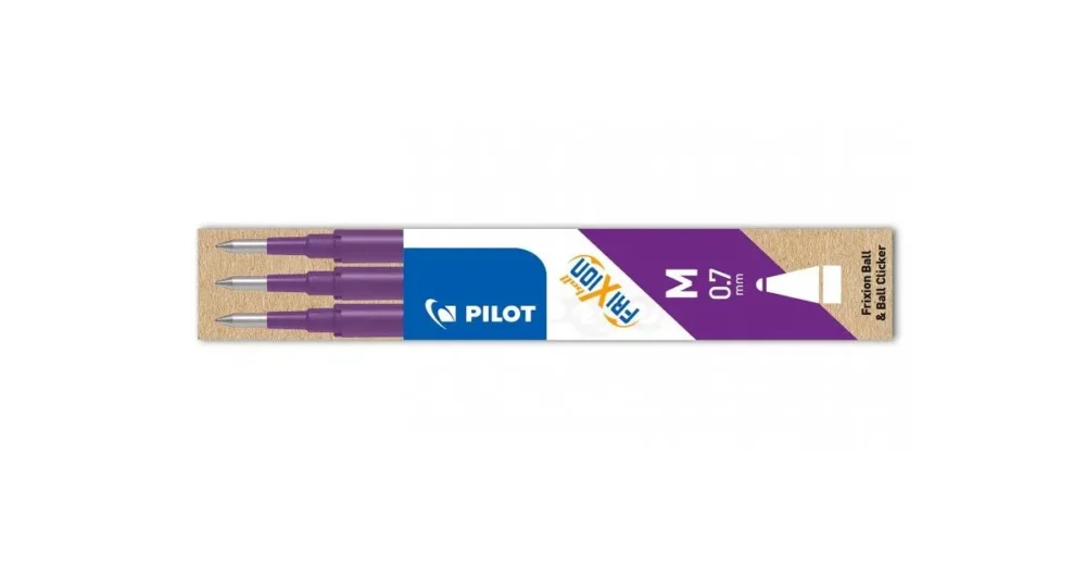 Sada 3 ks náplní Pilot FriXion Ball, střední hrot M 0,7mm - fialová Speciální Cena