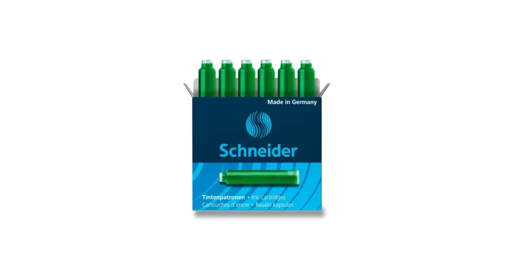 Značkový Inkoustové bombičky Schneider, 6 ks - zelené