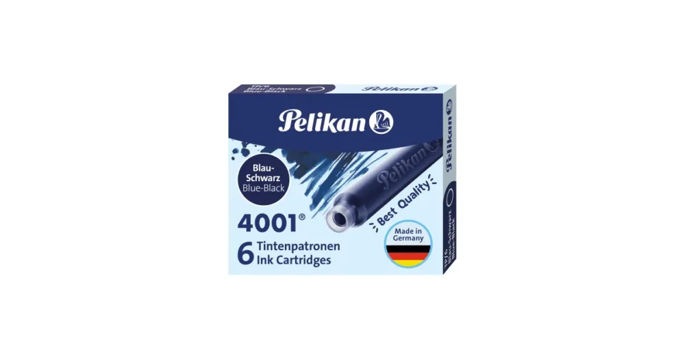 Jen Po Omezenou Doba Inkoustové bombičky Pelikan 4001 TP/6 - modro-černá