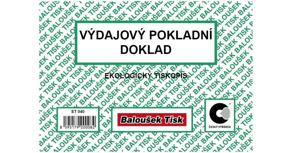 Ihned K Objednání Výdajový pokladní doklad A6