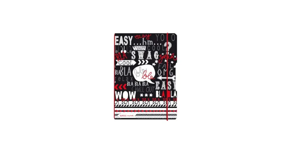 Sešit my.book flex A4/40ls linka+40ls čtvereček PP desky - Black&WOW Slogan Sleva