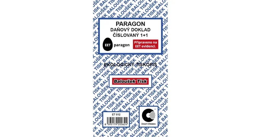 Paragon - daňový doklad číslovaný - EET Sezónní Sleva
