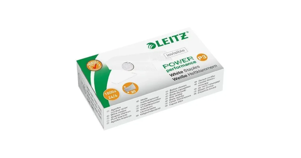 Bílé drátky Leitz Power Performance P3, 24/6 Přímo Od Výrobce