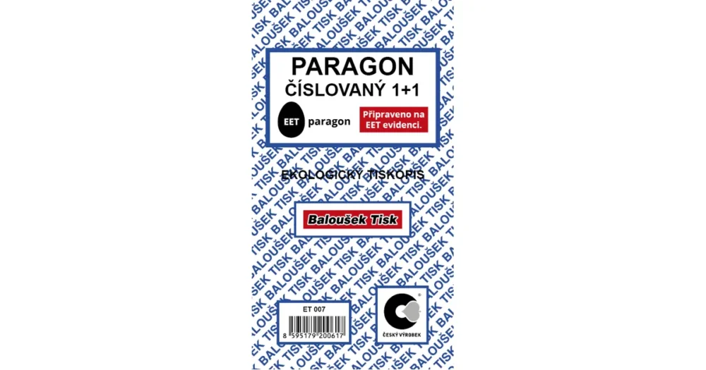 Objednat Nyní Paragon číslovaný - EET
