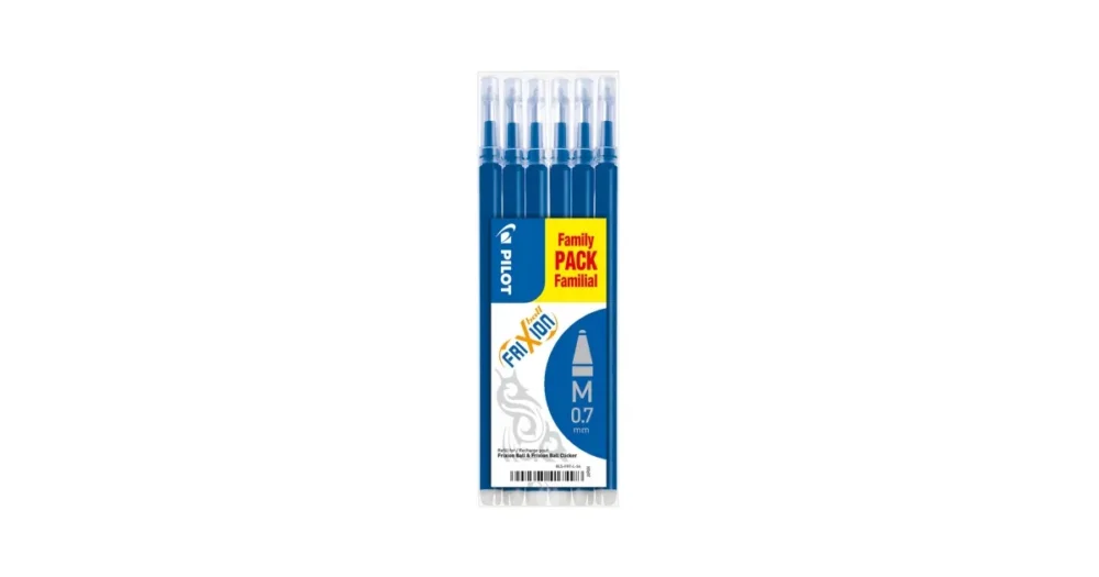 Must-Have Sada 6 ks náplní Pilot FriXion Ball, střední hrot M 0,7mm - modrá