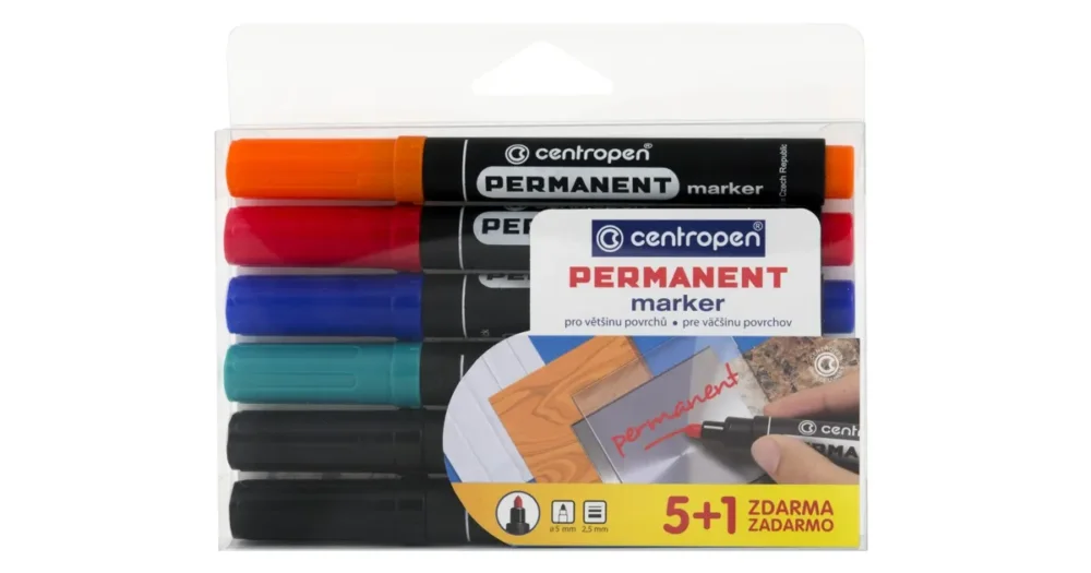 Koupit Online Popisovač Centropen 8566 permanentní - sada 5+1ks
