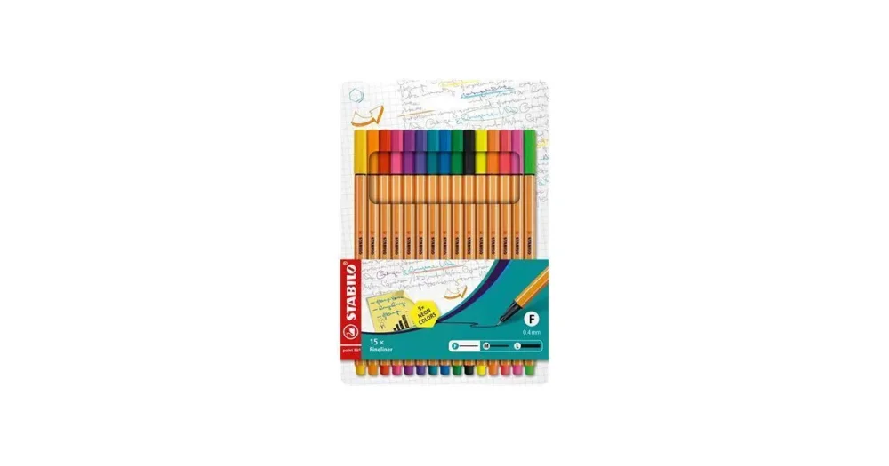 Vrácení Zdarma Sada linerů Stabilo Point 88, 0,4mm - 15 barev
