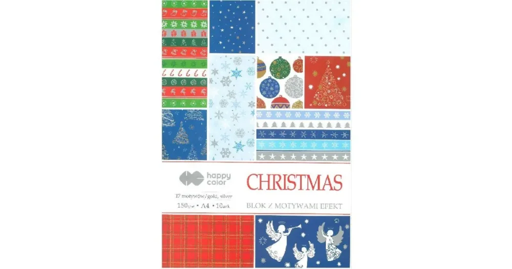 Barevné papíry s potiskem A4 150g, Christmas, 17 motivů, 10ls Hit Sezóny