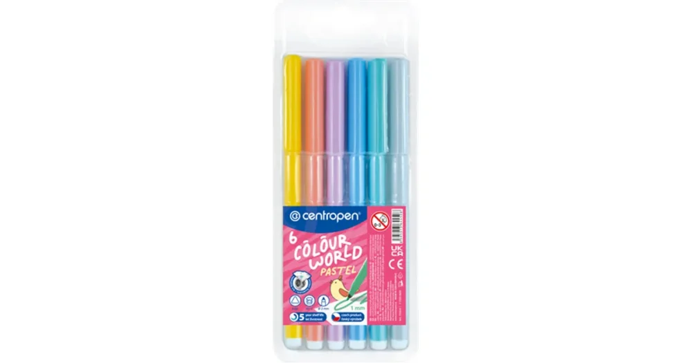 Dětské fixy Centropen Colour World Pastel 7550 - sada 6ks Ověřený