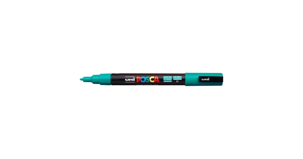 Přímo Od Výrobce Dekorační popisovač Posca PC-3M, smaragdová (31), 0,9-1,3 mm