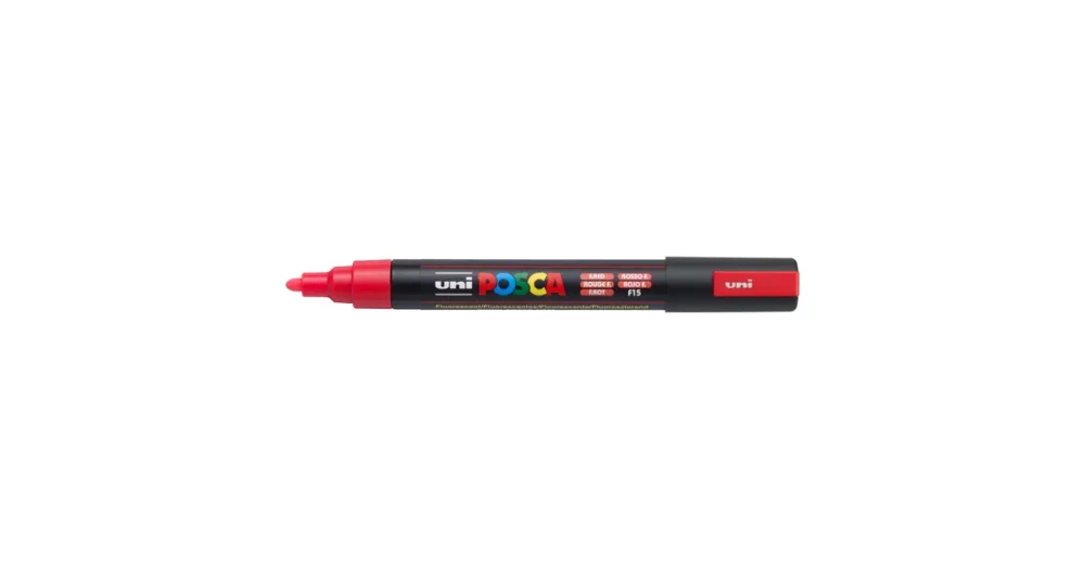 Dekorační popisovač Posca PC-5M, fluo červená (F15), 1,8-2,5 mm Výprodej