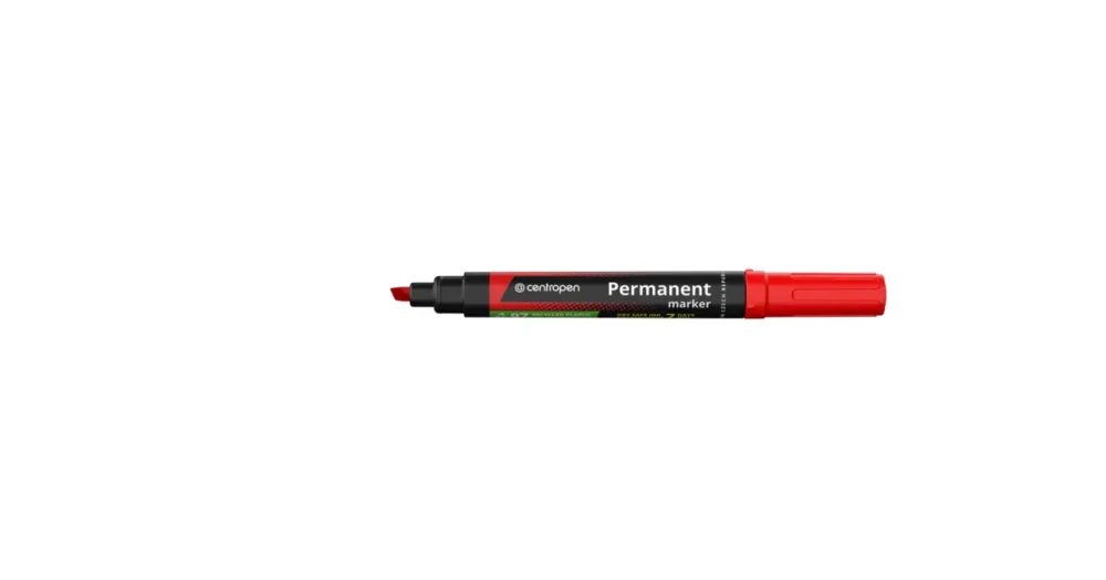 Značkovač Centropen 8516 nevysychavý permanentní, klínový hrot - červený Nová Kolekce