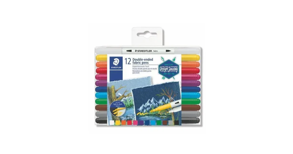 Sezónní Sleva Fixy na textil STAEDTLER Design Journey, oboustranné, 12 barev