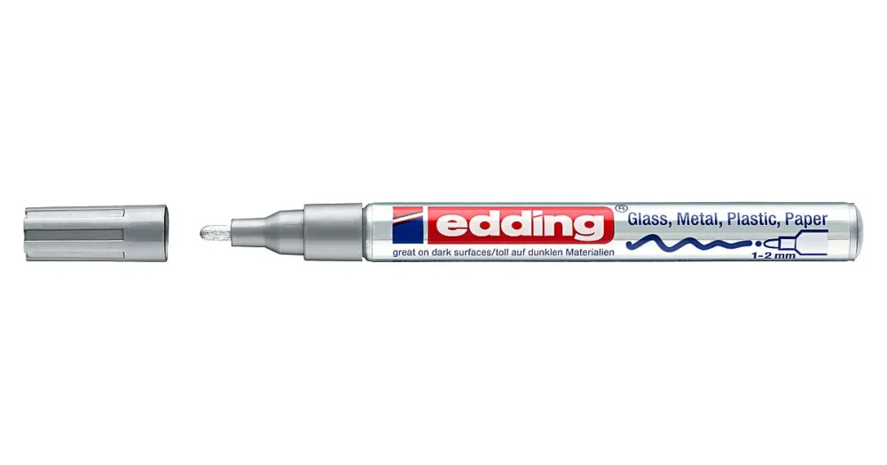 Speciální Cena Permanentní lakový popisovač EDDING 751, 1-2mm - stříbrný