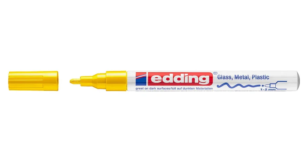Akce Permanentní lakový popisovač EDDING 751, 1-2mm - žlutý
