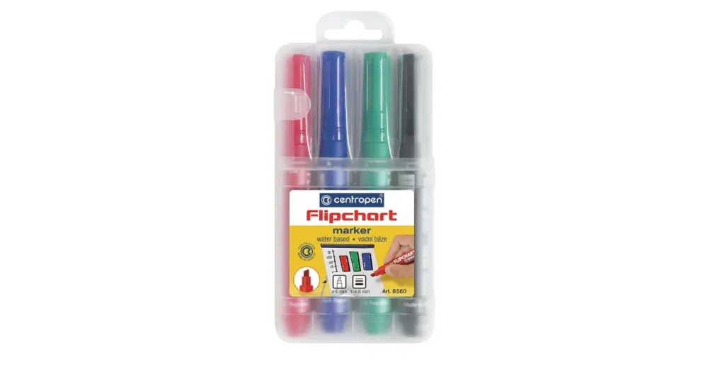 Popisovač Centropen 8560 na flipchart, klínový hrot - sada 4ks Nakupujte Hned