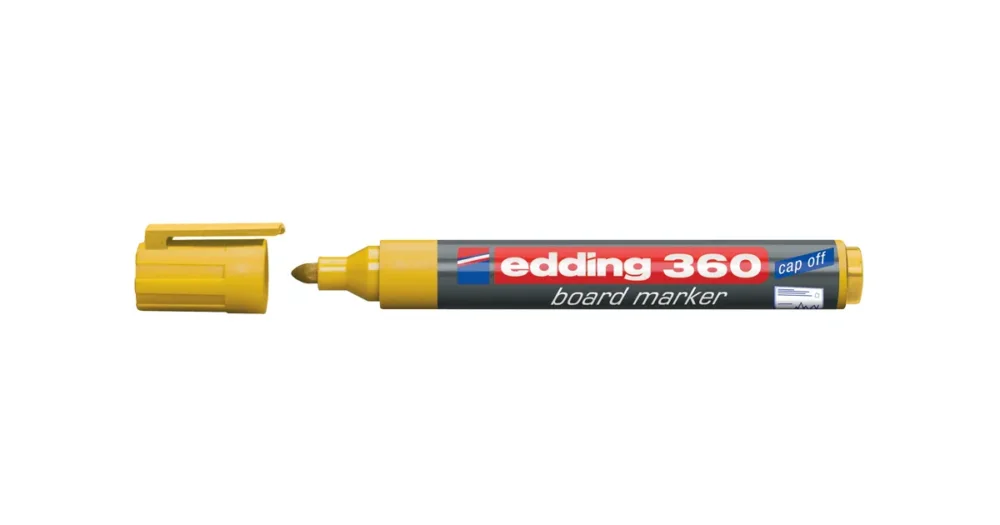 Nová Kolekce Popisovač na bílou tabuli a flipchart EDDING 360, 1,5-3mm - žlutý