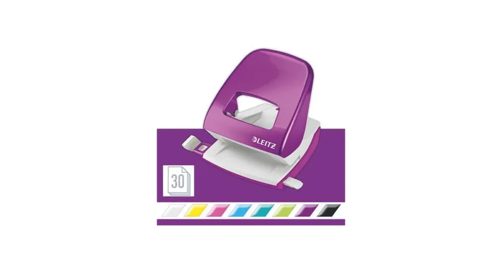 Zlevněný Celokovová stolní děrovačka Leitz NeXXt WOW 5008, 30 listů - Purpurová