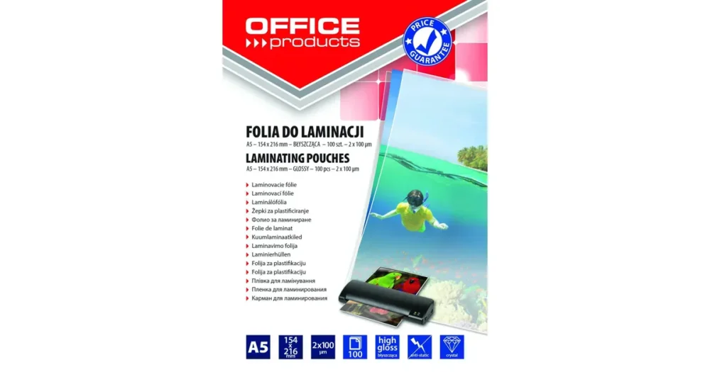 Expresní Doručení Laminovací fólie Office Products A5 2x100mic., lesklé, 100ks