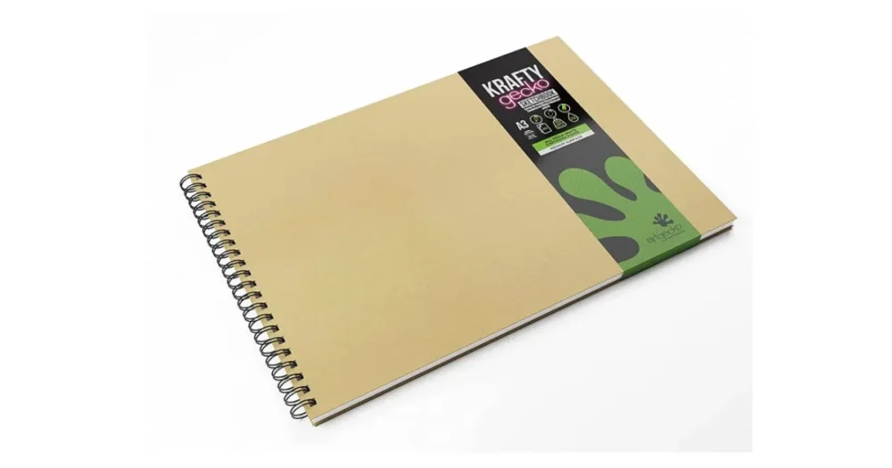 Dokud Zásoby Vydrží Sketchbook ARTGECKO Krafty, A3 na šířku, 40 bílých listů, 150g