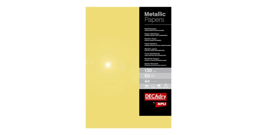 Papír metalický APLI 130g A4, 50 ks - zlatý Ihned K Objednání