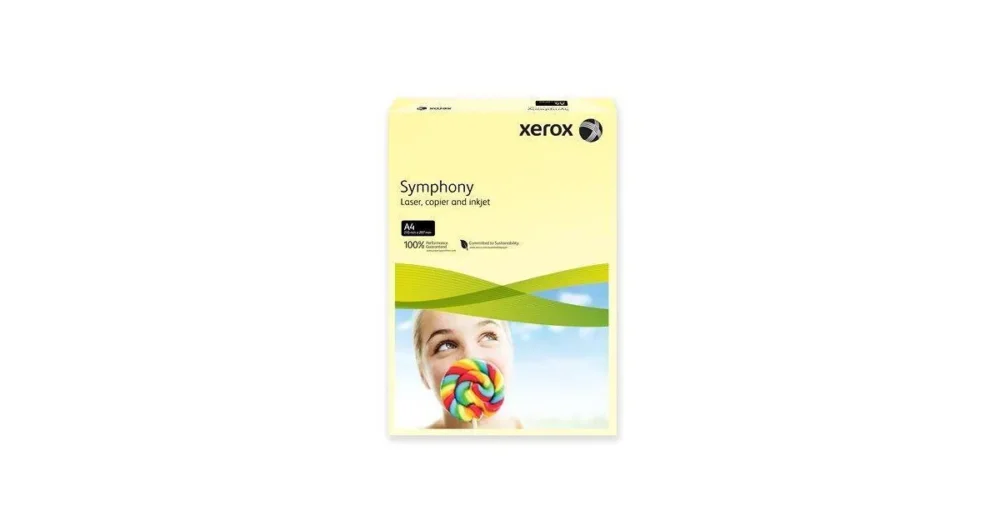 Značkový Xerografický papír barevný XEROX Symphony A4, 80g, 500ls - světle žlutá