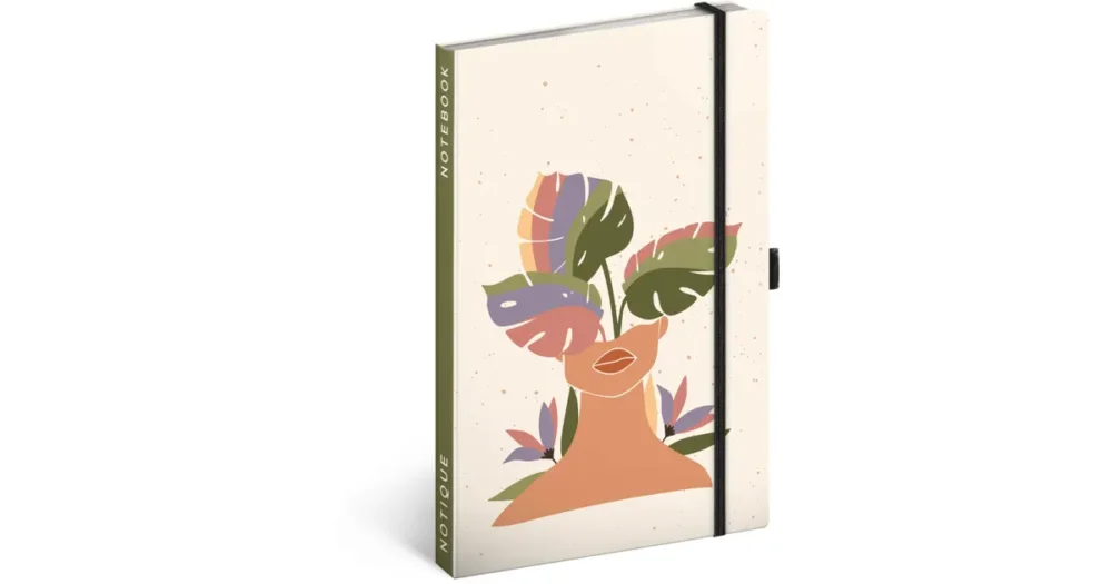 Oblíbený Notes Monstera, linkovaný, 13 × 21 cm