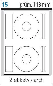 Print etikety A4 pro laserový a inkoustový tisk - průměr 118 mm (2 etikety / arch)na CD Dokud Zásoby Vydrží