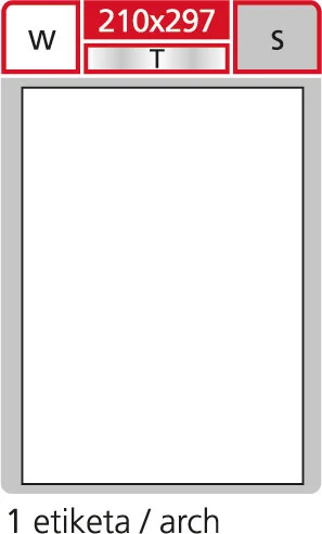 Print etikety A4 pro laserový a inkoustový tisk - 210 x 297 mm (1 etiketa / arch ) / transparentní polyester. folie stříbrná Hit Sezóny