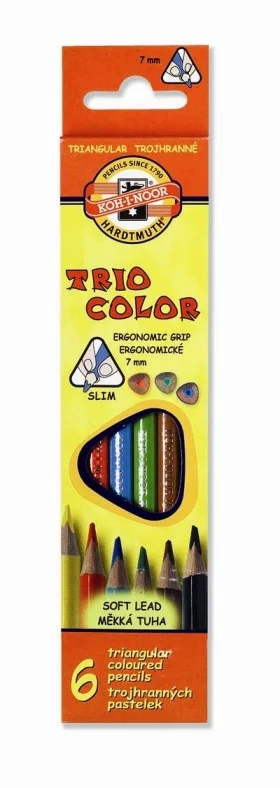 Pastelky Triocolor-6 barev / lakované / slabé Sezónní Sleva