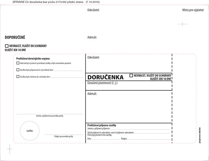 Zlevněný Obálky C5 s doručenkou, vytrhovací okénko - bílá / 1000 ks