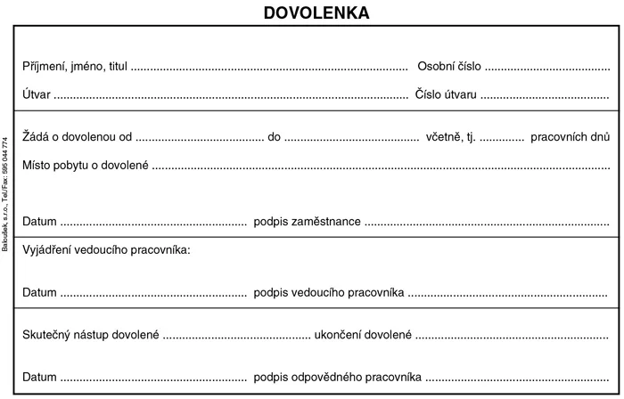 Dovolenka -A6 / 50 listů / ET075 Akce