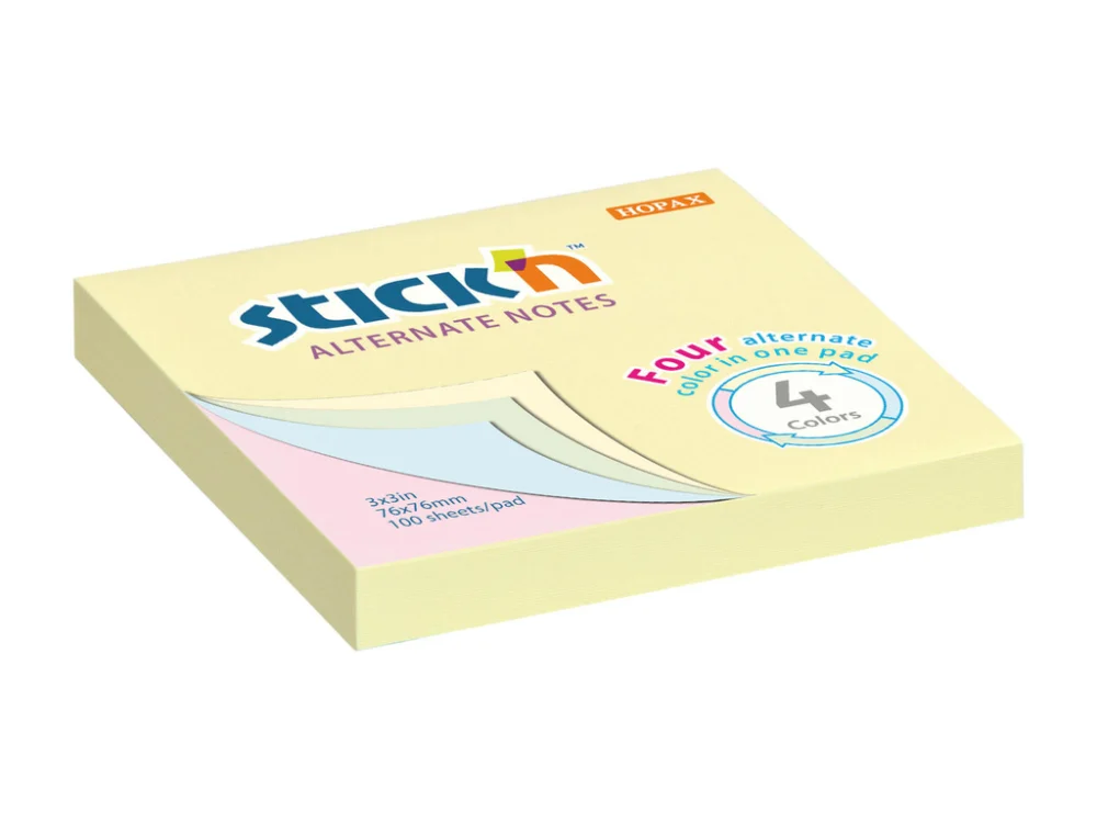 Samolepicí bločky Stick´n by Hopax Alternate - 76 x 76 mm / pastelové barvy Zlevněný