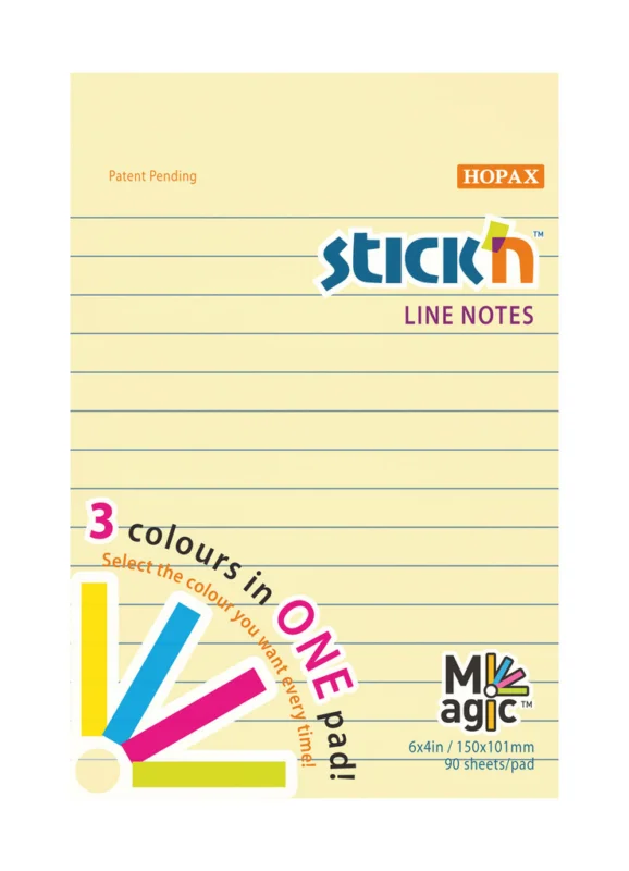 Samolepicí bločky Stick´n by Hopax - 101 mm x 150 mm / linka / 90 lístků / Magic / pastel Oblíbený