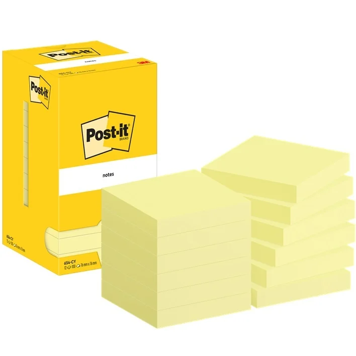 Samolepicí bločky 3M 76 x 76 cm 100l - žlutá Speciální Cena