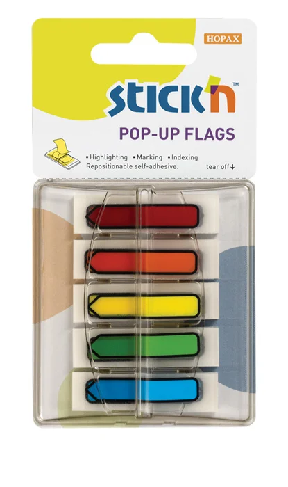 Novinka Samolepicí záložky HopaxZ -12 x 45 mm / 5 x 30 lístků / neonové šipky
