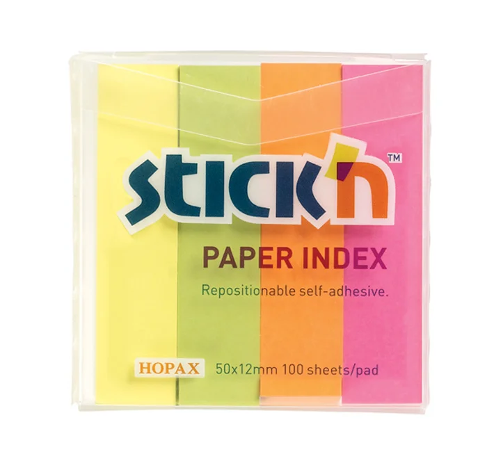 Samolepicí záložky Hopax- 12 x 50 mm / 4 x 100 lístků / neonové barvy Expresní Doručení